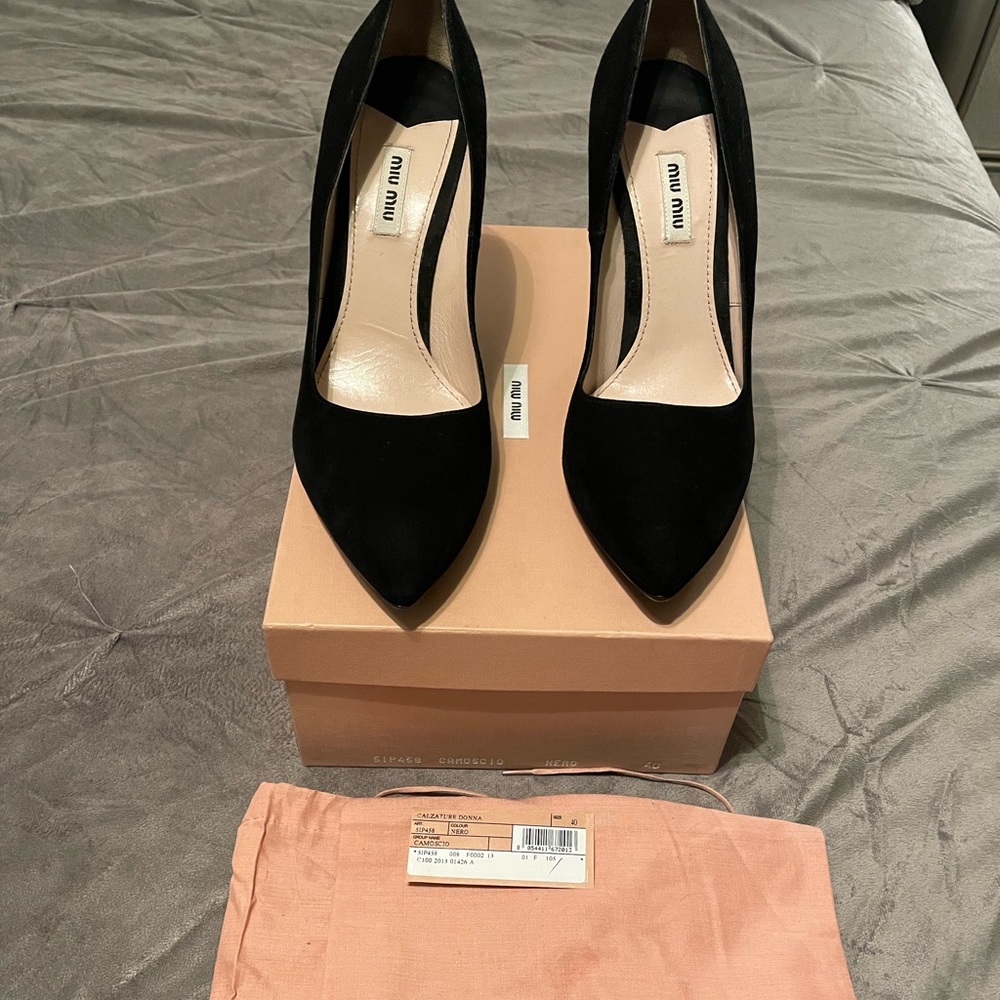 New Miu Miu Calzature Donna Suede Pumps Size 40